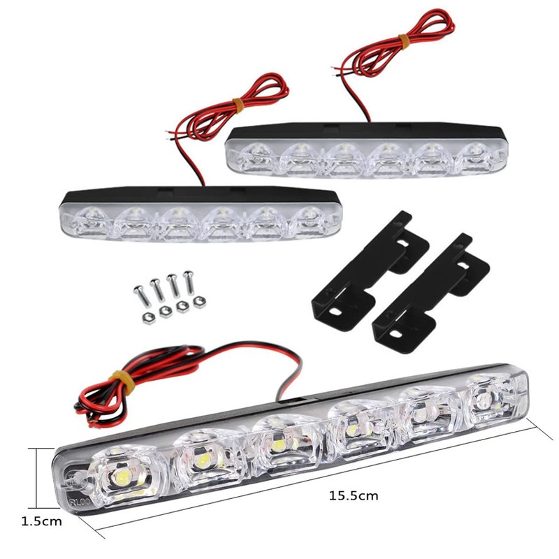 Eaglerich 2 Piece Universal Small Harpoon Car Auto 6 LED