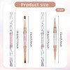 2PCS Double Ended Nail Art Brushes Oval Gel Nail Brush