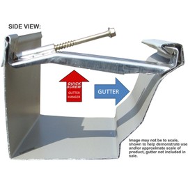 Quick Screw 6" inch Aluminum Hidden Rain Gutter Bracket Hook Clip Style Hangers with pre Inserted 3" Long ¼" hex Head self Drilling Screw (25 Per Package)
