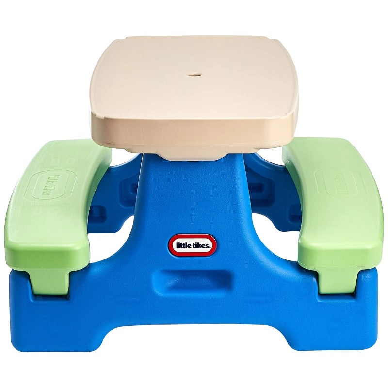Little Tikes Easy Store Jr. Kid Picnic Play Table, Blue,green