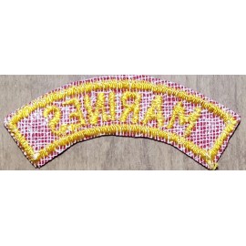 USMC MARINES Shoulder Arc Tab Rocker Cut COLOR PATCH Red & Yellow VTG NOS DRESS