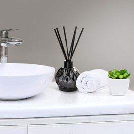 Aromaplan Reed Diffuser, Fresh & Clean Scent Diffuser (8.45 fl oz, 250ml)- Luxury Reed Diffusers Set for Home- Includes Reed Diffuser Sticks & Fragrance Oil in a Glass Bottle- Reed Diffusers for Home