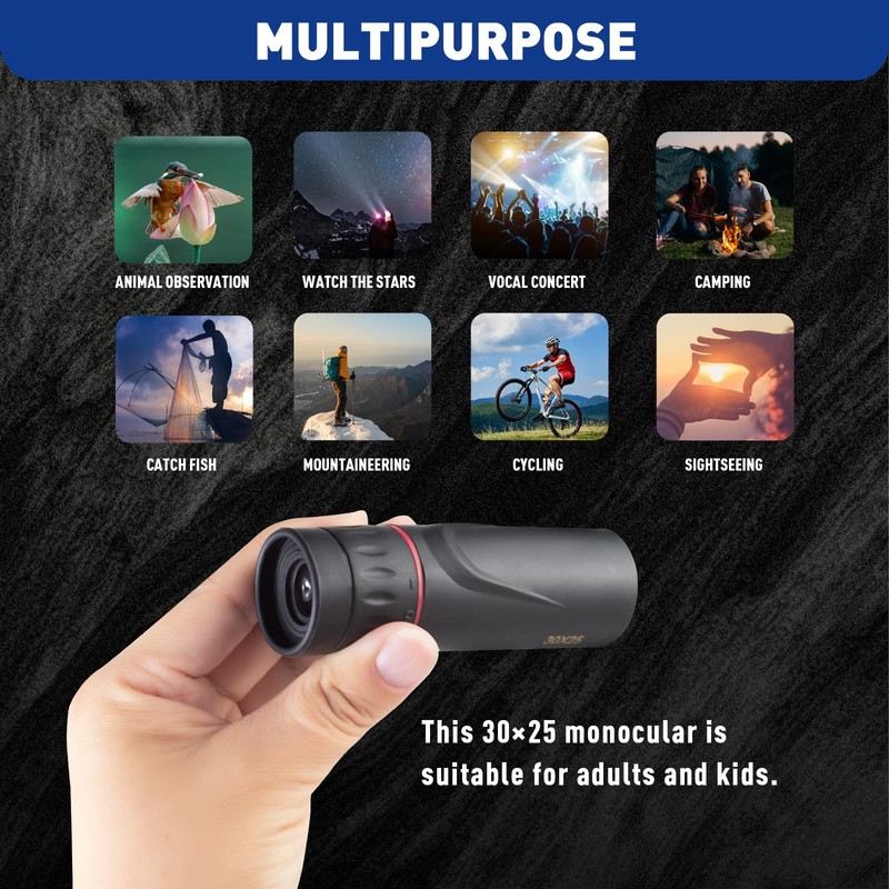 HDAJY Mini Monocular Telescope, Upgrade 30 x 25 HD Monoculars