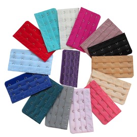 Happyupcity 15Pcs Women’s Bra Extenders 5 Hooks 3Rows Spacing Brassiere Extension Hooks Back Bra Lengthen Strap Bra Accessories(Random Color)