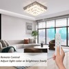 Cainjiazh Crystal Chandeliers Crystal LED Ceiling Light 11.8" Square Flush