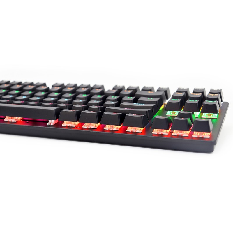biojee Wired 87-Key Mechanical Gaming Keyboard Rainbow Backlit Keyboard For