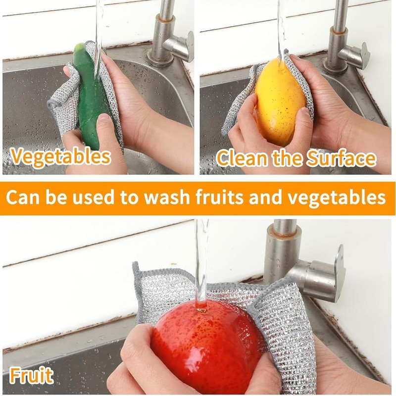10 Pcs Wire Cleaning Cloths - Multifunctional Non-scratch Wire Dishcloths,