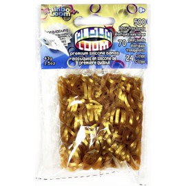 Rainbow Loom® Alpha Bands for Alpha Loom: Gold Rubber Bands with 24 C-Clips (500 Count)