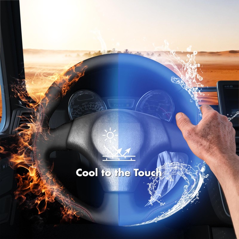 MEWANT Hand Stitch Steering Wheel Cover for Toyota RAV4 1998-2003