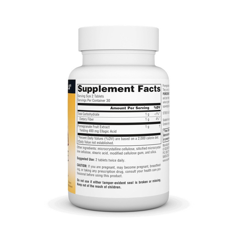Source Naturals Pomegranate Extract 500mg Complete Whole Fruit Ellagic Acid