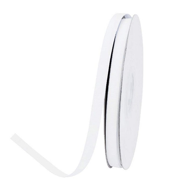 Ribest White Grosgrain Ribbon, 3/8 Inch 50 Yards, White Ribbon