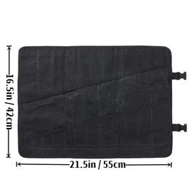 Heavy-Duty 16oz Waxed Canvas Tool Roll Bag, 24-Pocket Wrench Organizer with Buckle Closure | Metric & SAE Tool Pouch for Mechanics, Contractors & DIY (Tools Not Included)