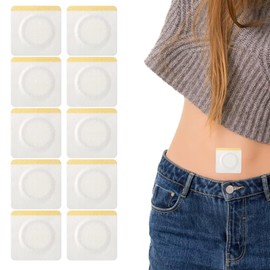 10pcs Castor Oil Wrap for Belly Button, Single-Used Castor Oil Patches Belly Button Cover for Dress Self-Adhesive Compress Pads Anti-Leakage Highly Absorbent (Castor Oil Not Included)