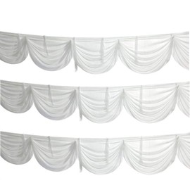 Trimming Shop Curtain Swag White Ice Silk Detachable Swag For Curtains 3 Metres Backdrop Swag for Curtain, Table Skirt, Window Party Backdrop for Wedding Events Photography Backdrop Baby Shower Décor