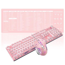 Basaltech X9-Series Pink 104-Key Full Sized Round Keycaps Wired Typewriter Mechanical Keyboard mechanicalkeyboards keyboards typewriter keyboard:_X9-Blue-Single