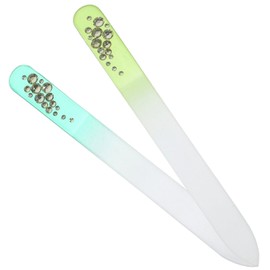 Baluue 2pcs Stained Glass Nail File Buffing Tool Nail for Salon Drill Random Style