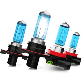 QIPEIZSP compatible with 2014 2015 2016 2017 2018 2019 Mitsubishi Mirage High Performance Halogen Headlight Bulbs,9008 High/Low Beam+H11 Fog Light,Pack of 4