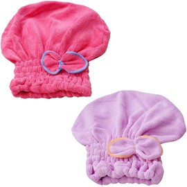 Toalla de Microfibra para Cabello Absorbente Diseño Elástico, Pack de 2 Piezas en Coral Fleece, Adecuado para Secar Rápido el Cabello en Deportes y Uso Diario Color Aleatorio