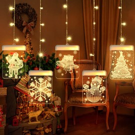BLOOMWIN LED Fairy Light Curtain 1.5m x 0.7m 54LEDs 3D Curtain Light Window Decoration USB Hanging Light for Bedroom Christmas Party