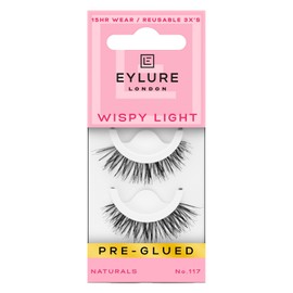 Eylure Set of 2 Eylure Press On Pre-Glued False Eyelashes, Wispy Light , 117