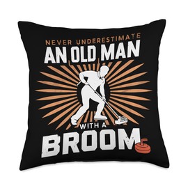 Curling Player Curler Sport Lover Curling Stone Throw Pillow