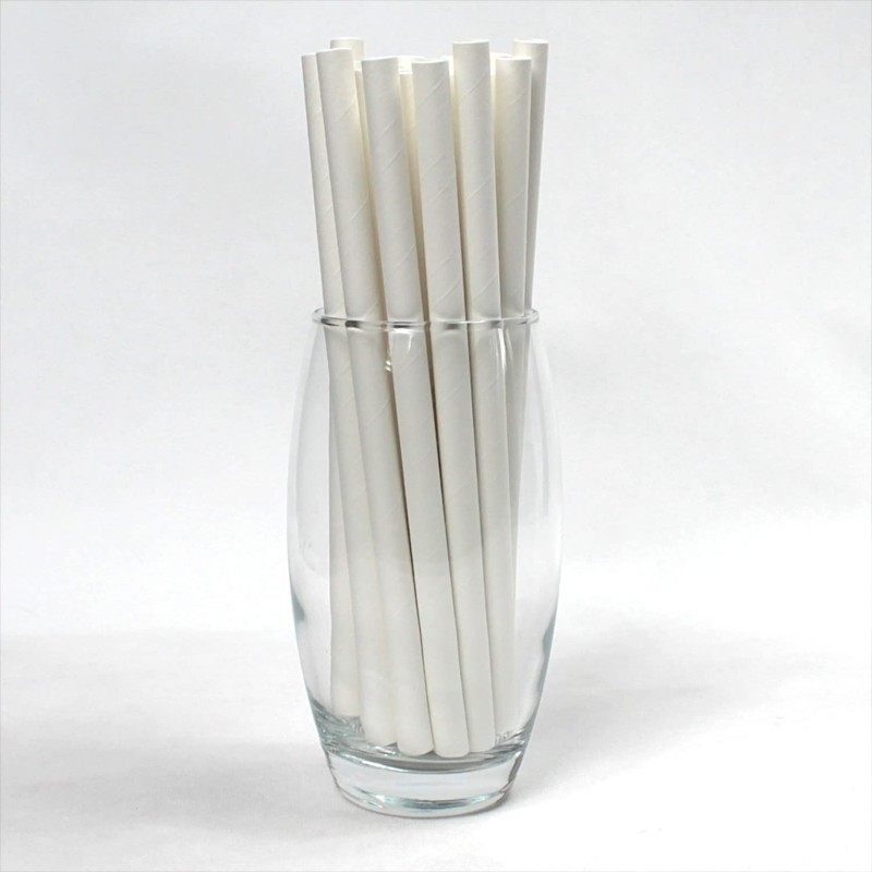 White Paper Straws (10mm x 200mm) - Pack Size 200