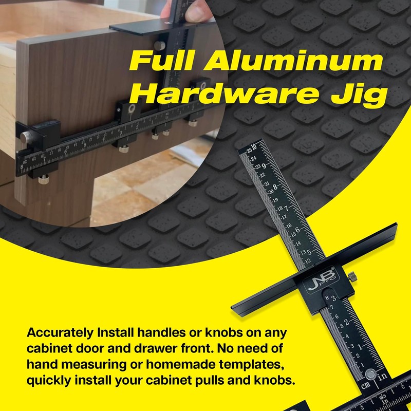 JNB Pro Cabinet Hardware Jig with Center Drill Guide, Hole