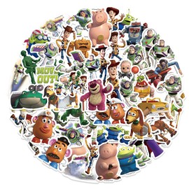 50pcs Toy Cartoon Story Stickers for Kids,Vinyl Waterproof Decal for Water Bottle Laptop Sticker for DIY Decorate Bumper Phone Hard Hat Kids Teens Gifts