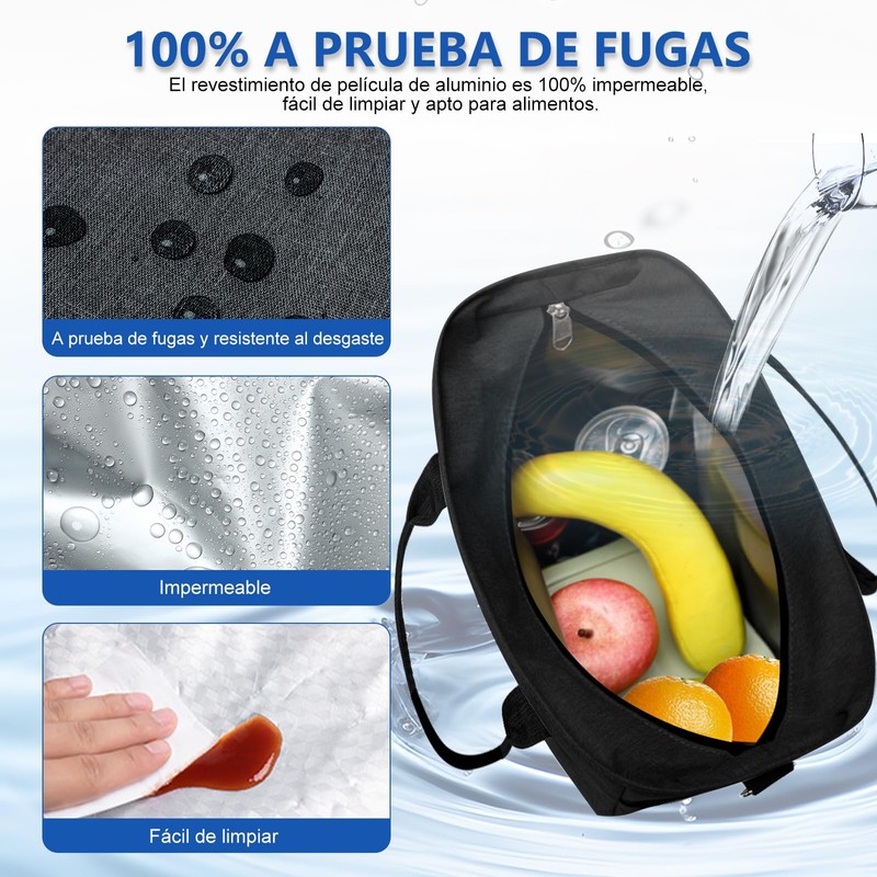 Loncheras para mujer y hombre, Lonchera termica de gran capacidad,