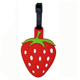 ANINIUCN Luggage Tag Cute Funny Silicone ID Luggage Tags for Suitcases Bag Travel Accessories Perfect for Teens Adults (Strawberry)