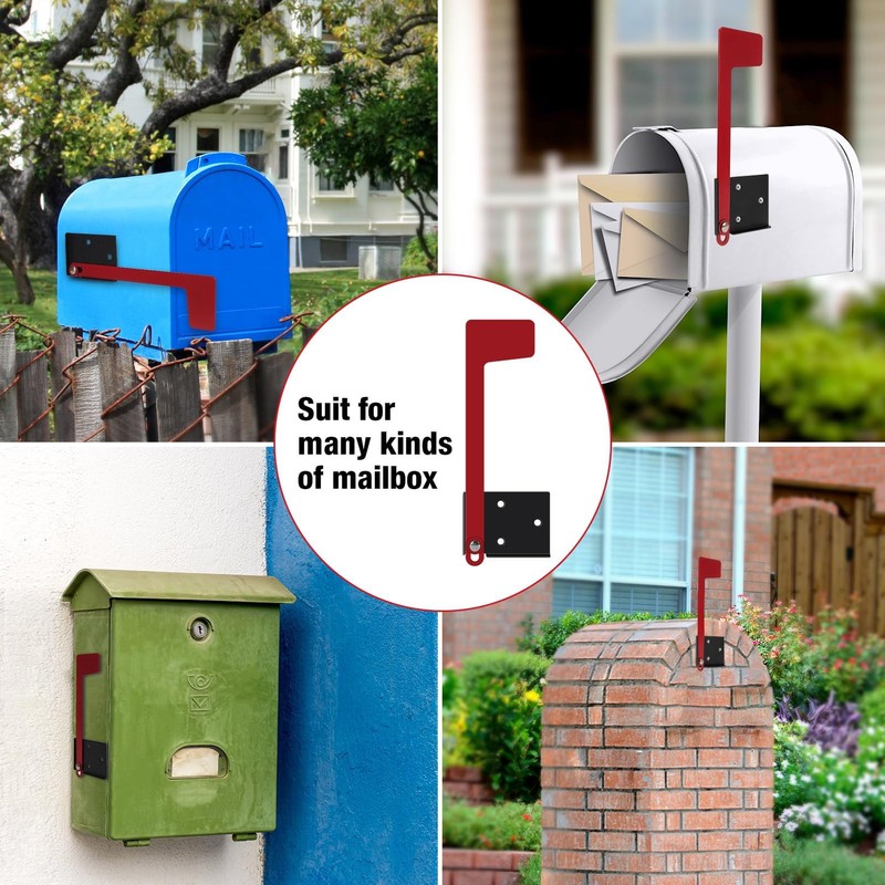 Merear Mailbox Flag Replacement Kit, Galvanized Steel Flag for Mailbox,