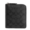 Coach Men's Zip Around Coin Wallet, Charcoal, One Size