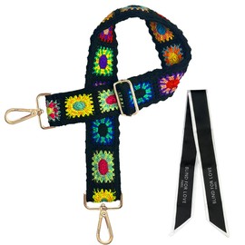 2 Pcs Crochet Flower Purse Straps,Replacement Shoulder Straps for Bags,Replacement Strap for Crossbody Bag,Adjustable Women's Crossbody Strap Replacement for Shoulder Bag Crossbody Bag Guitar Bag