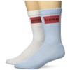 HUGO Two Pack Red Logo Design Quarter Ribbed Socks