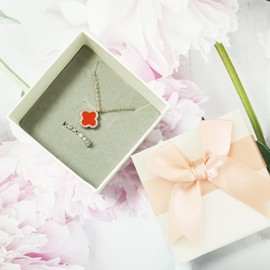 Mtaajin 4Pcs Small Gift Boxes 7.5x7.5x3.5cm Jewellery Display Gift Boxes with Bow-Knot, Jewelry Gifts Boxes Necklace and Earring Gift Boxes for Wedding Jewellery Display Valentine's Day