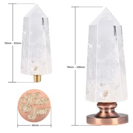 Amogeeli Faceted Rock Crystal Wax Stamp Handle with Copper Head, Hexagonal Pointed Stone Wax Seal Stamp for Wedding Invitations Envelope Crafts Gift Wrapping, Miss You