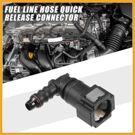Partuto Car Fuel Line Hose Quick Release Connector 90 Degree 5/16" 7.89mm SAE to 1/4" 6mm Disconnect Hose Plastic Gray (Set of 2) Replacement