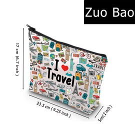 Traveler Cosmetic Bag Travel Lover Gift Wanderlust Makeup Bag Country Adventure Gift (Wanderlust)