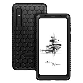 Fintie Silicone Case for 6.13" Onyx BOOX Palma - [Honey Comb] Lightweight Shockproof Flexible Soft Protective Back Cover for BOOX Palma Mobile ePaper, Black