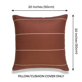 Hofdeco Modern Boho Decorative Throw Pillow Cover ONLY, for Couch, Sofa, Bed, Rust Stripes, 20"x20"