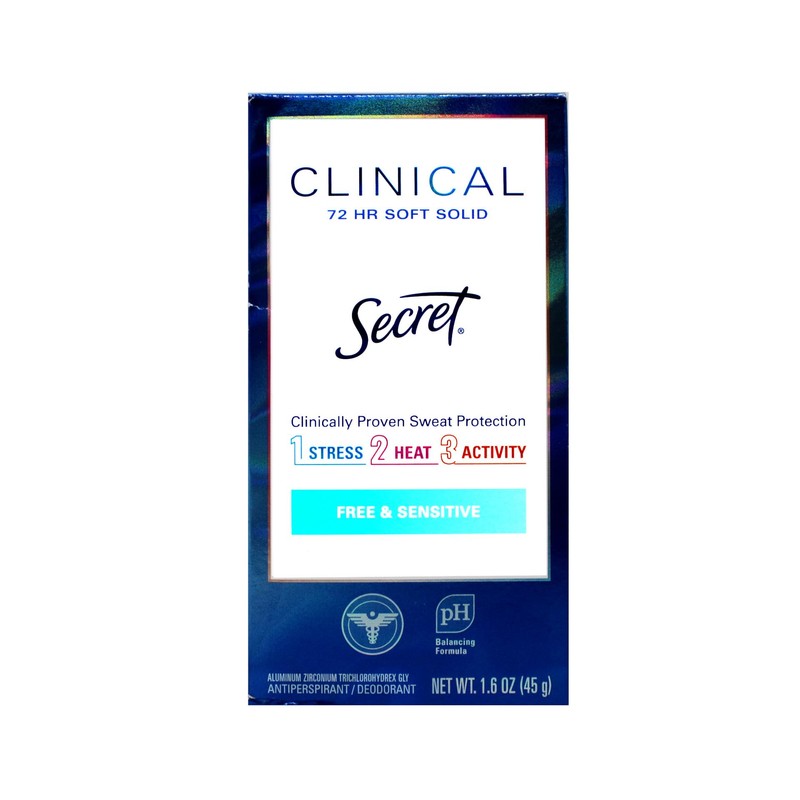 Secret Clinical Strength Soft Solid Sensitive Unscented Deodorant, 1.6 oz