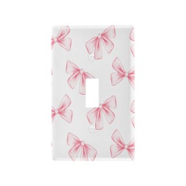 Blueangle Toggle Light Switch Wall Plate Cover - Pink Ribbon Bow Light Switch Cover Decorative Outlet Cover Wall Plate, Size 1-Gang 4.53 x 2.76 Inch
