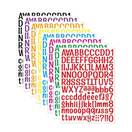 8 Sheets Letter Stickers, 1008 Alphabet Stickers,1 inch Vinyl Self-Adhesive Sticker Letters, Black Alphabets ABC Stickers, for DIY Mailbox House Numbers, Embellishments & Decorations Multicolor