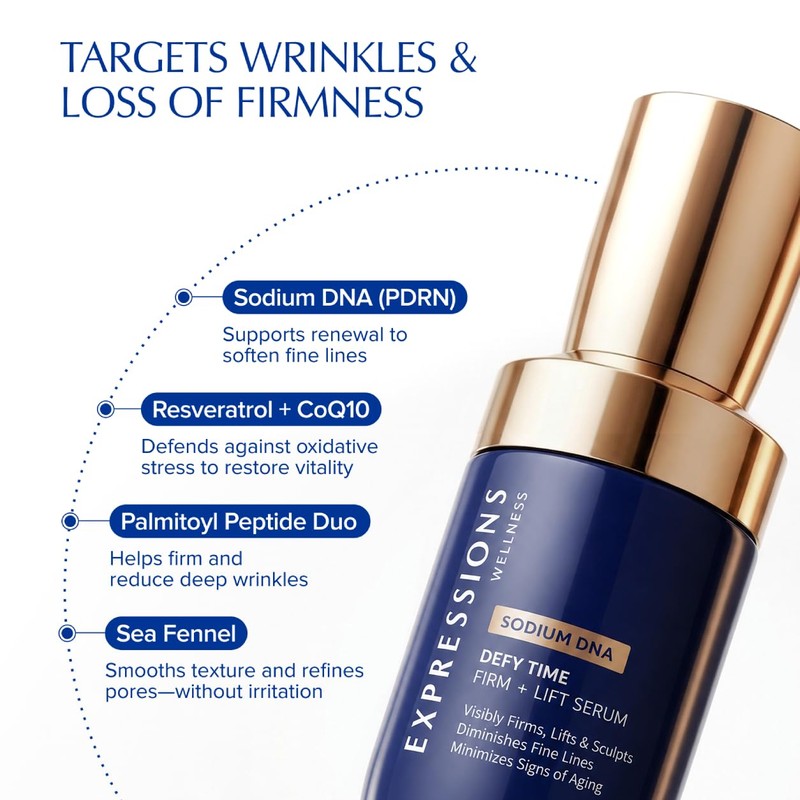 EXPRESSIONS WELLNESS PDRN Serum with Salmon DNA, Peptide, Retinol, CoQ10