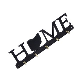 Ohio Home State Key Holder Hanger Rack Rustic Wall Decor - Entryway Jewelry Organization Housewarming New Home Realtor Gift