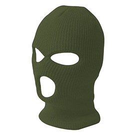 TOP HEADWEAR 3 Hole Face Ski Mask, Olive