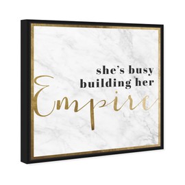 The Oliver Gal Artist Co. Typography and Quotes Wall Art Framed Canvas Prints 'Building Her Empire' Empowered Women Quotes and Sayings