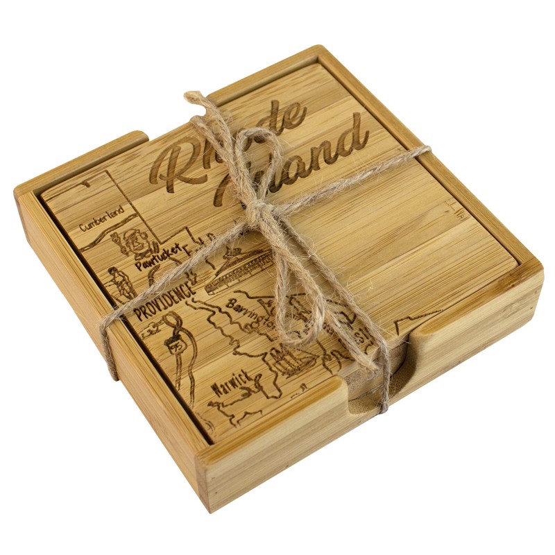 Totally Bamboo Rhode Island State Puzzle Juego de posavasos de