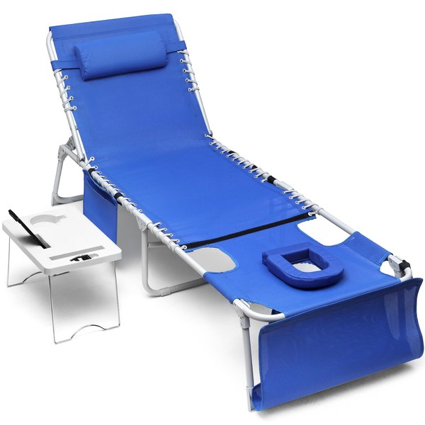 Yestomo 3-in-1 Sun Tanning Chair with Face Holes, Breathable Chaise