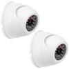 QWORK® 2 x dummy dome camera with LED, fake camera